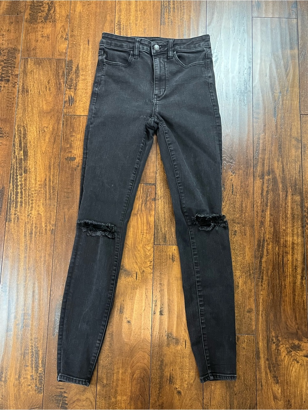 American Eagle Ne(x)t Level Stretch Super Hi Rise Jegging Black Women's 6 X-Long